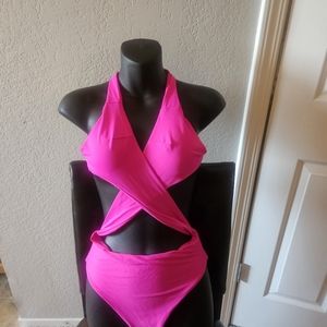 Hot Pink Monokini Swimsuit